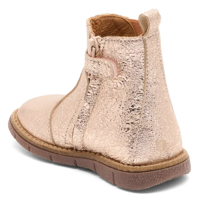 Maggie Iridescent Ankle Boots | Pink