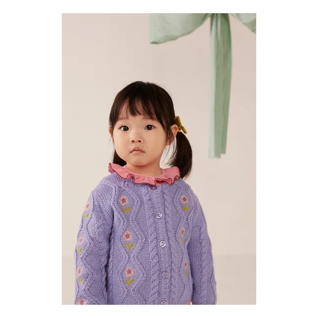 Gilet Jeannette Fleurs | Mauve