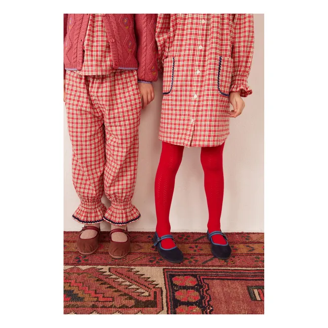 Pantalon Mignon Carreaux | Rouge