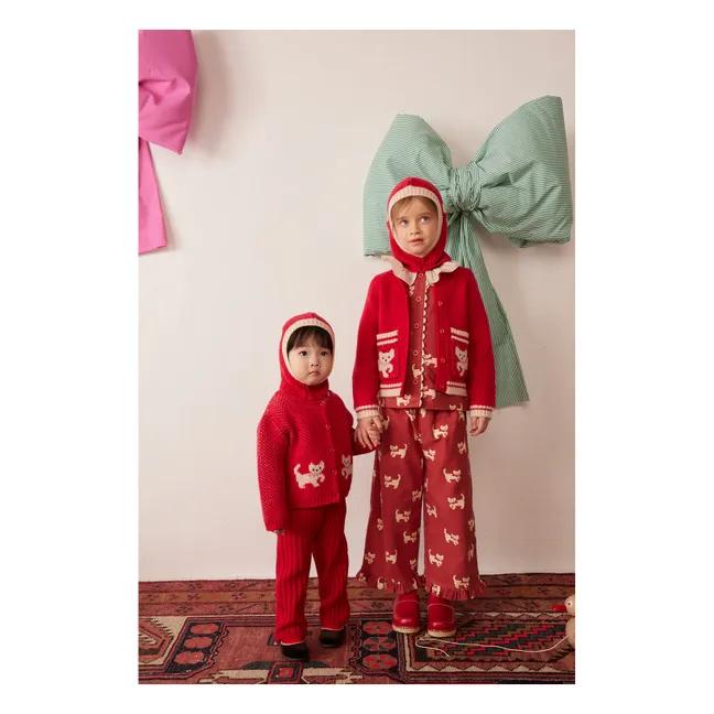 Cagoule Pinguin Chat Bébé | Rouge