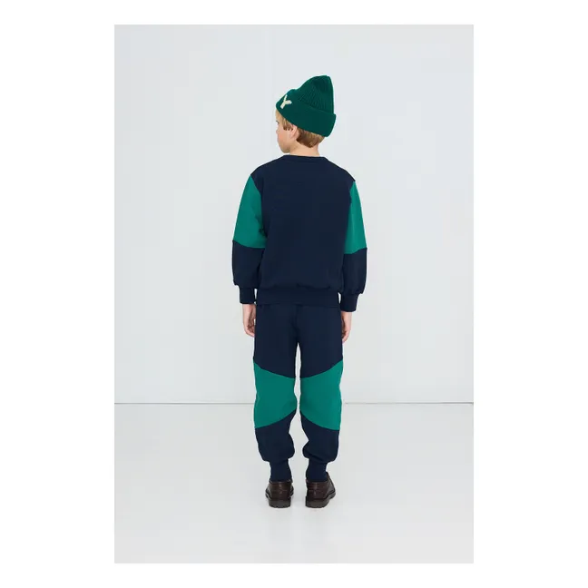 Jogger Colorblock Coton Bio | Bleu marine