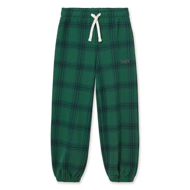 Jogger Carreaux Coton Bio | Vert