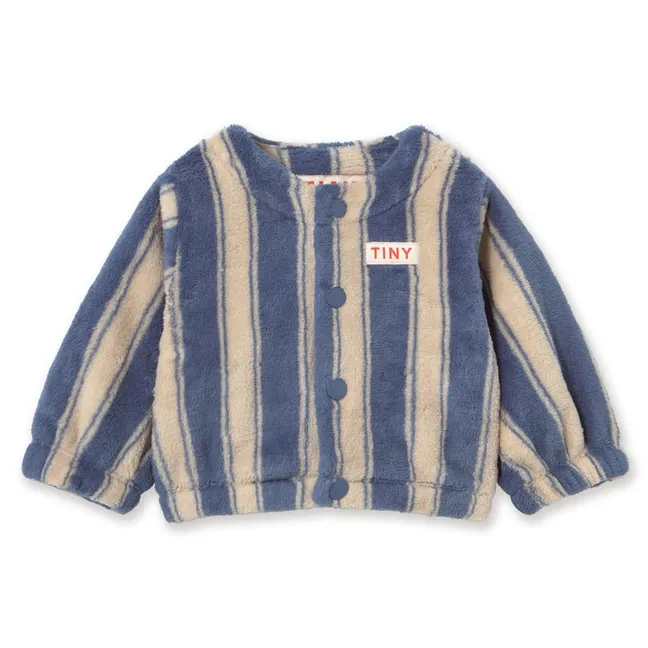 Veste Polaire Rayée | Bleu pétrole