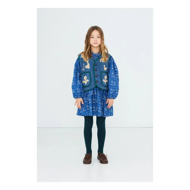 Veste Sans Manches Façon Sherpa Oies | Bleu