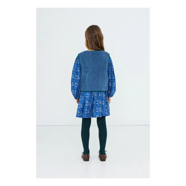 Veste Sans Manches Façon Sherpa Oies | Bleu