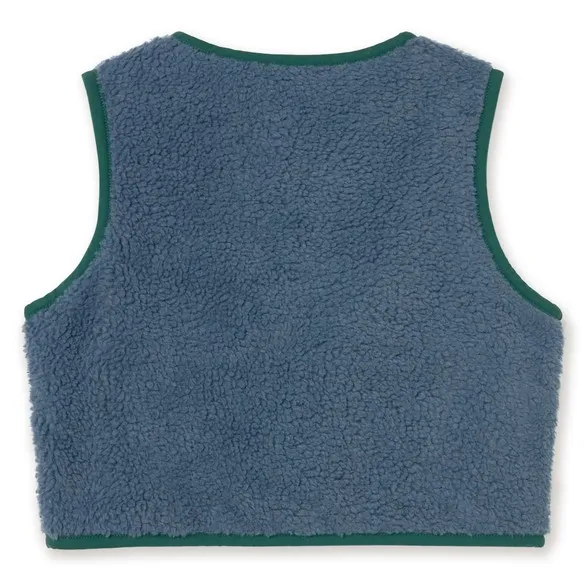 Veste Sans Manches Façon Sherpa Oies | Bleu