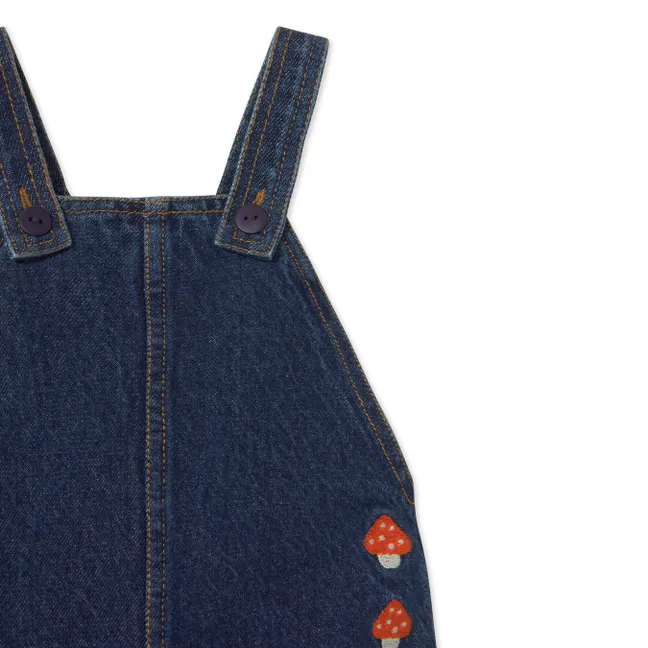 Salopette Champignons Denim | Bleu foncé