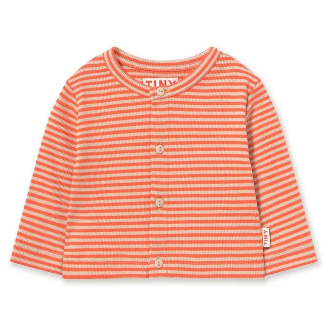 Gilet Rayé Coton Bio | Rouge