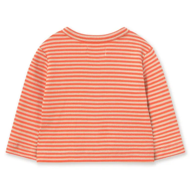 Gilet Rayé Coton Bio | Rouge