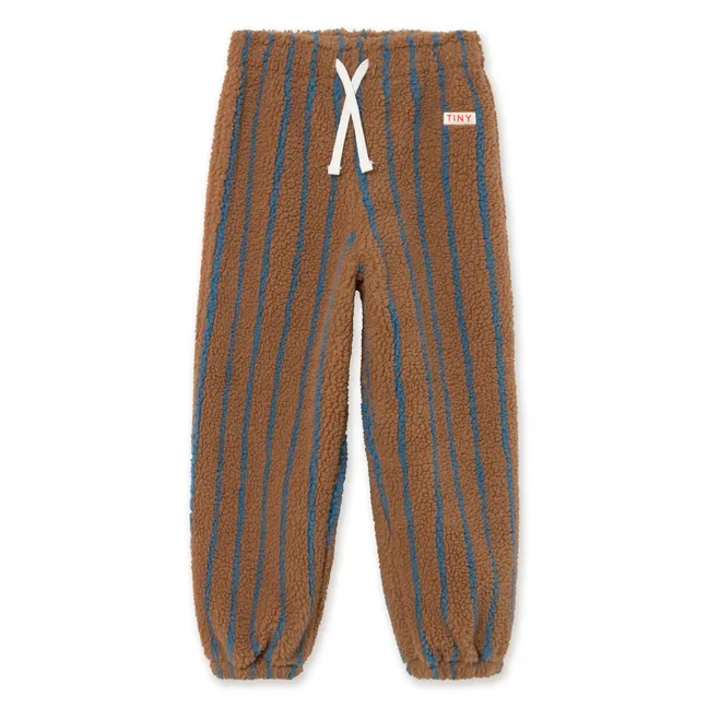 Jogger Façon Sherpa Rayé | Marron