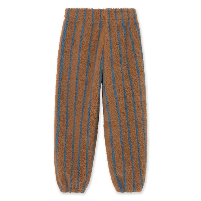 Jogger Façon Sherpa Rayé | Marron