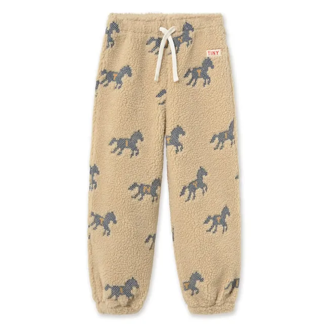 Jogger Façon Sherpa Chevaux | Crème