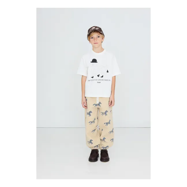 Jogger Façon Sherpa Chevaux | Crème