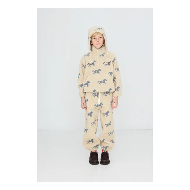 Jogger Façon Sherpa Chevaux | Crème