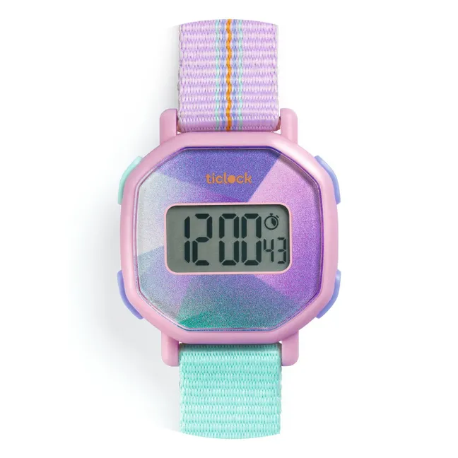 TICLOCK - Purple Prisma Digital Watch