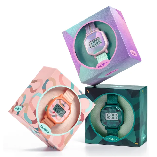 TICLOCK - Purple Prisma Digital Watch