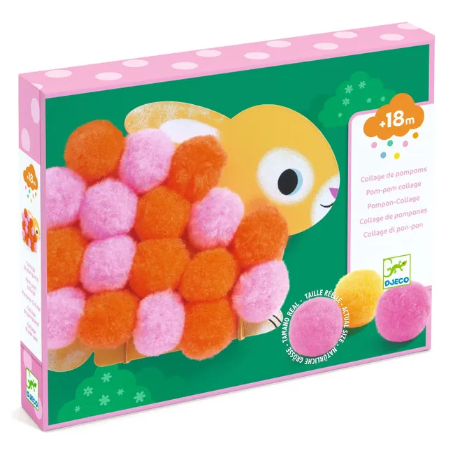 Pompom Collage - Animals and Round Pompoms