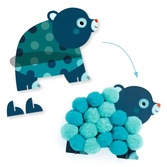 Pompom Collage - Animals and Round Pompoms