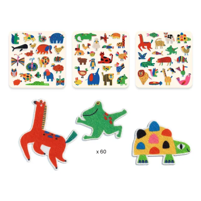 60 felt stickers - Animals everywhere!