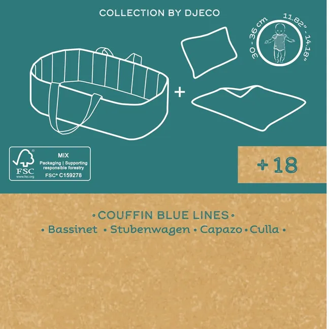 POMEA - Blue Lines Doll Basket