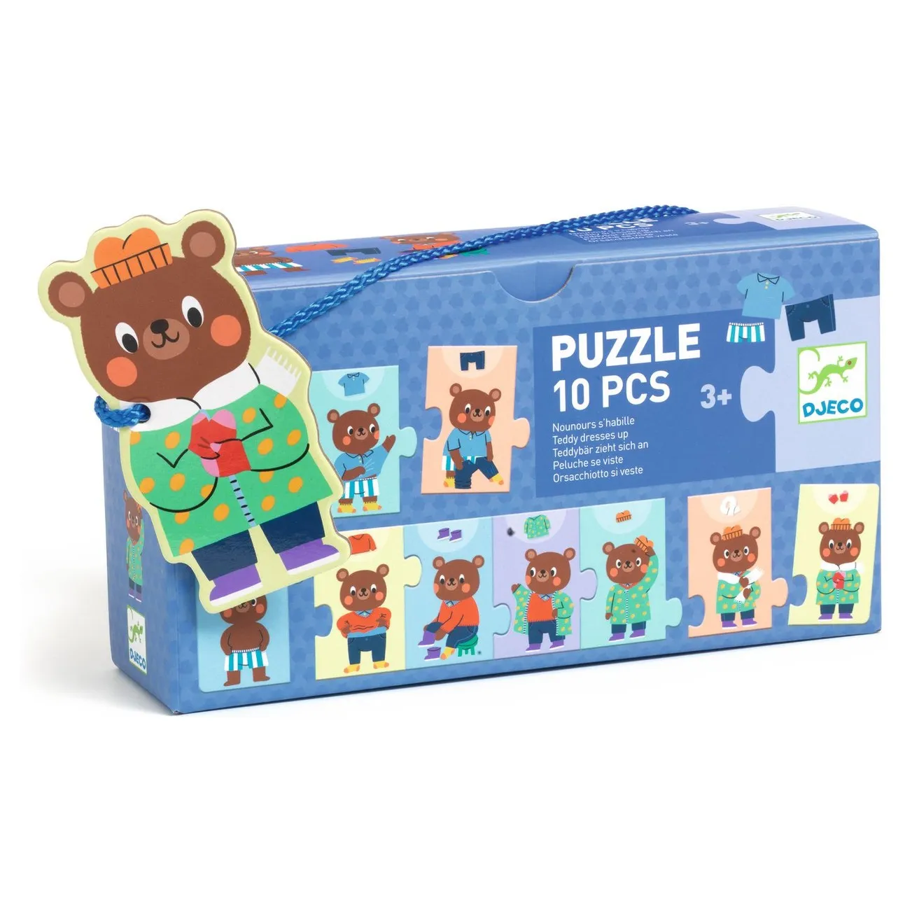 Djeco Multicoloured Border Puzzle - Teddy Bear Gets Dressed