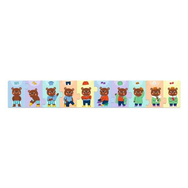 Puzzle frise - Nounours s'habille