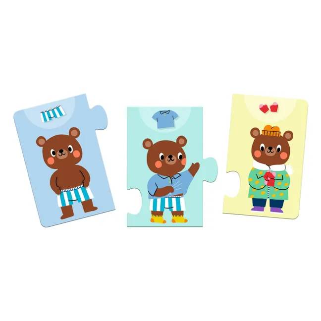 Puzzle frise - Nounours s'habille