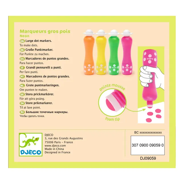 Foam Markers for Kids - Neon