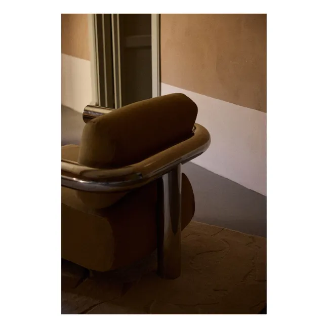 Fauteuil en velours côtelé Claude | Marron