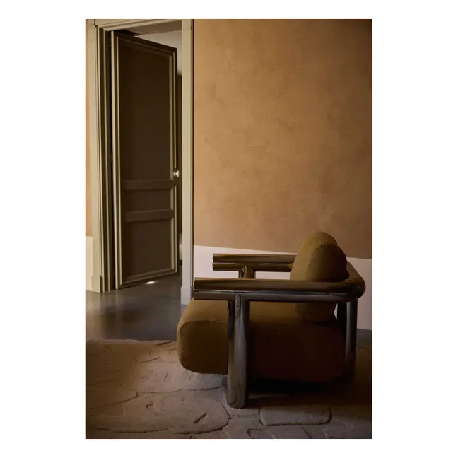 Fauteuil en velours côtelé Claude | Marron