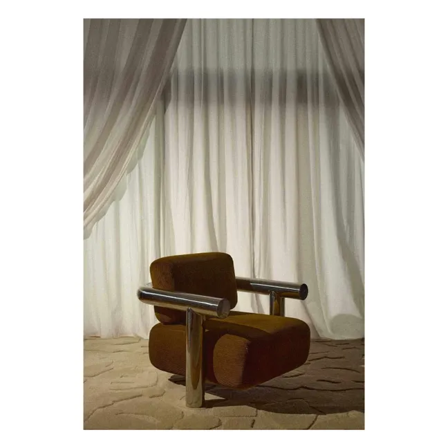 Fauteuil en velours côtelé Claude | Marron