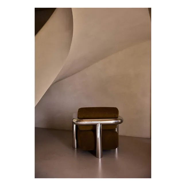 Fauteuil en velours côtelé Claude | Marron