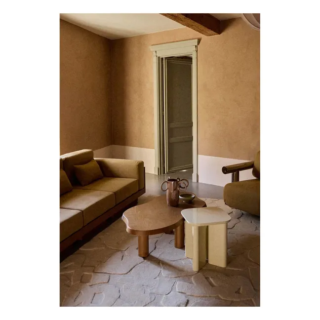 Table d'appoint en bois laqué Garance | Crème