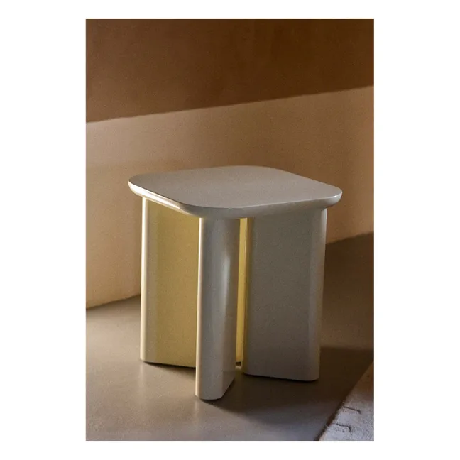 Table d'appoint en bois laqué Garance | Crème