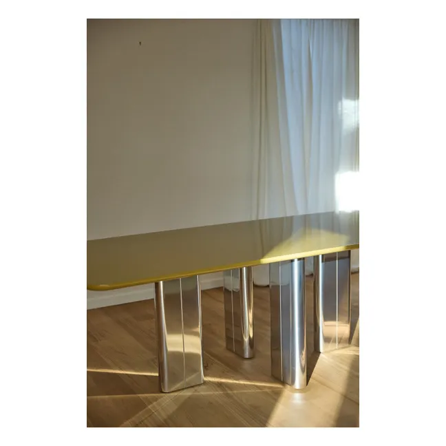 Table à manger en bois laqué Chrysoline  | Ambre