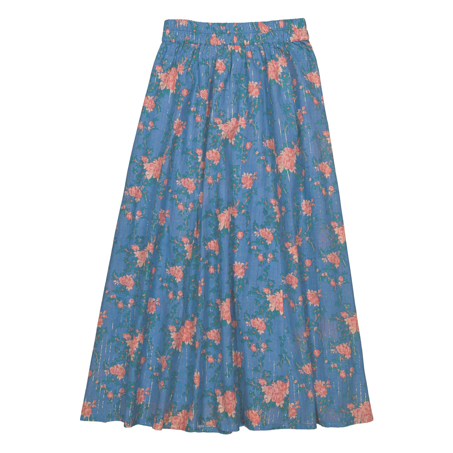Jupe Duchesse Bouquets Lurex | Bleu- Image produit n°0