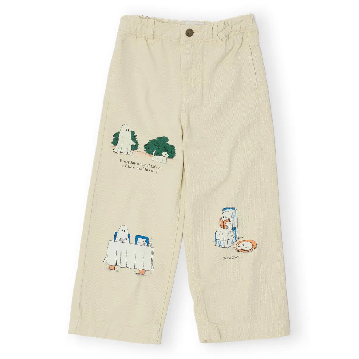 Bobo Choses Ecru Organic Cotton Twill Ghost Pants