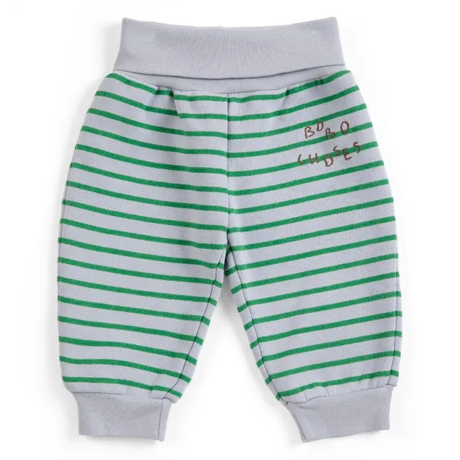 Jogger Bobo Choses Rayé Coton Bio | Gris