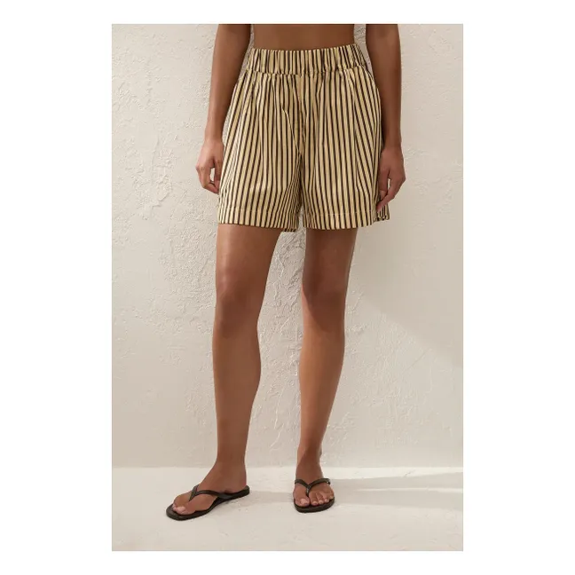 Short Rayures Clemente Coton | Ecru