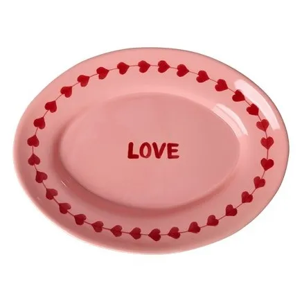 Plat en Céramique Love | Rose