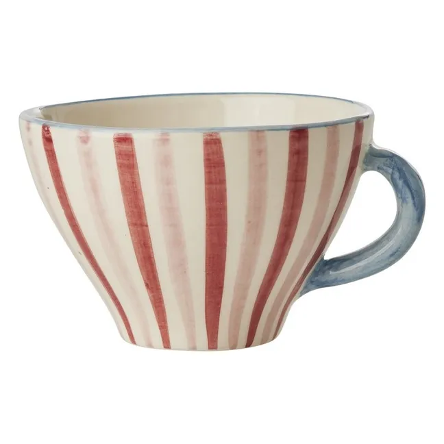 Tasse en Céramique Rayée | Bordeaux