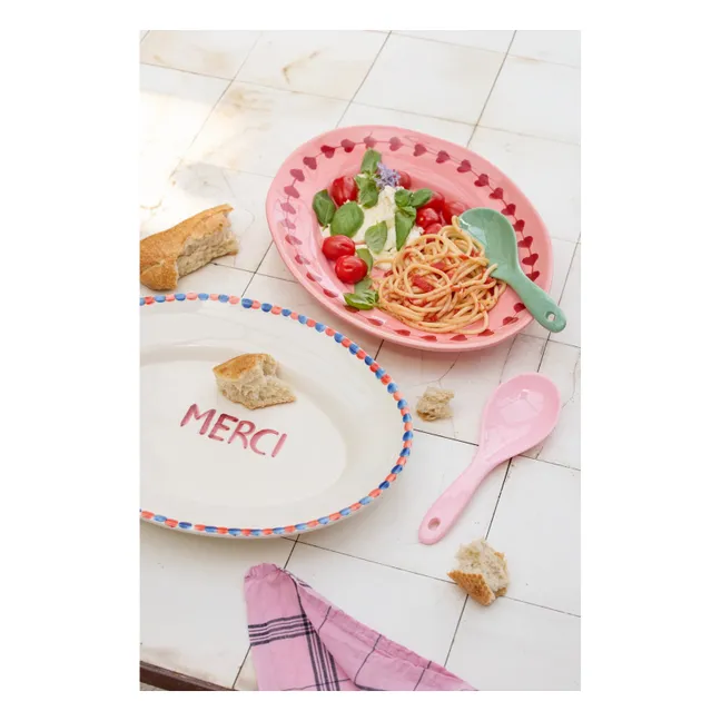 Plat en Céramique Love | Rose