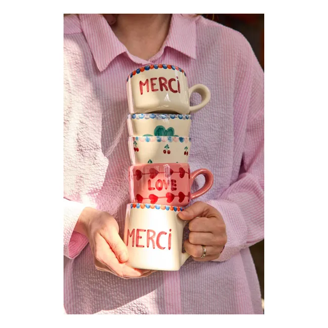 Tasse en Céramique Merci | Ecru