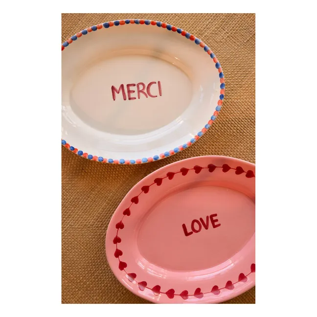 Plat en Céramique Love | Rose