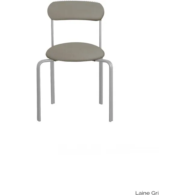 Chaise en laine et acier chromé Violette | Gris