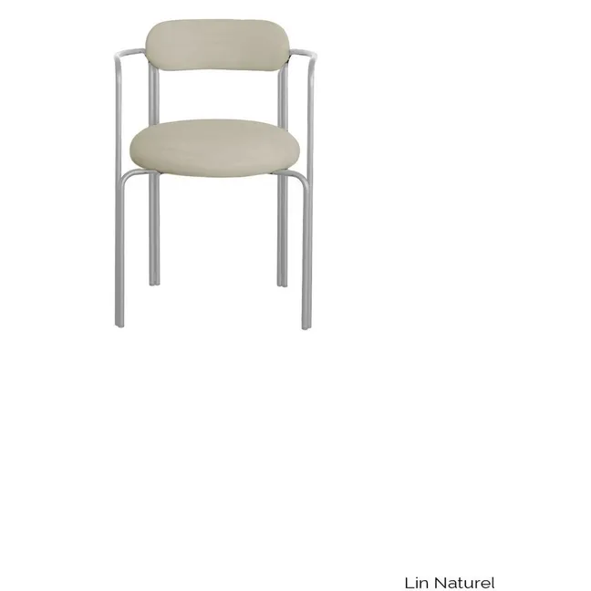 Chaise en lin et acier chromé Hortense | Gris