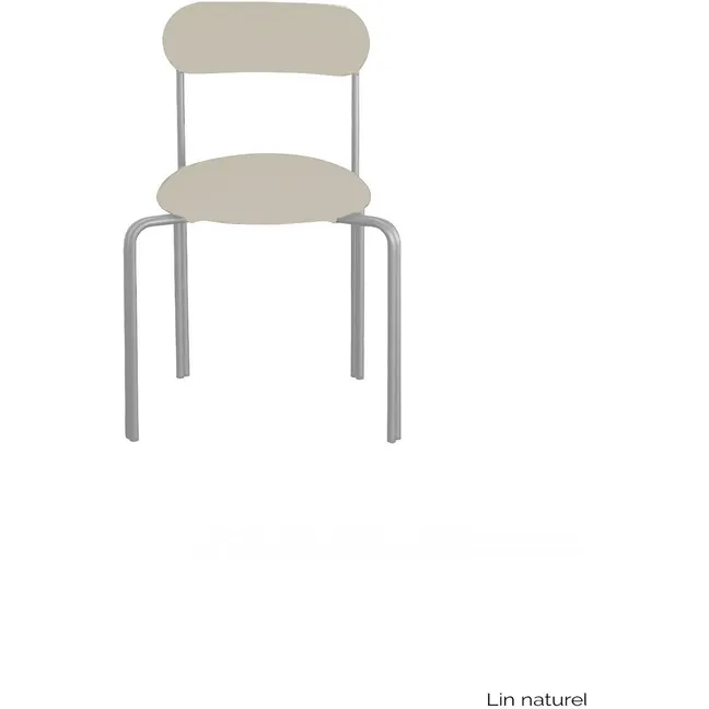 Chaise en lin et acier chromé Violette | Gris