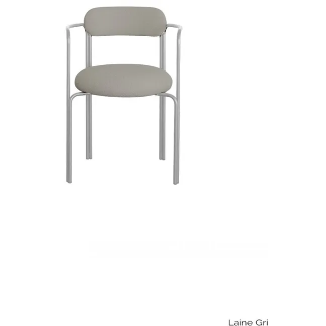Chaise en laine et acier chromé Hortense | Gris
