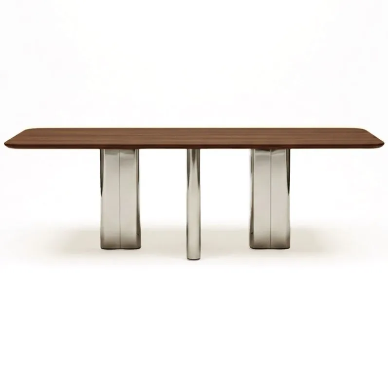 Gabrielle Paris Walnut Chrysoline -Finish Wood Dining Table