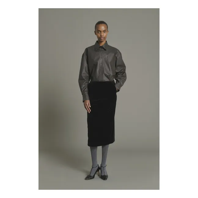 Camisa Carlotta de algodón orgánico | Marrón oscuro